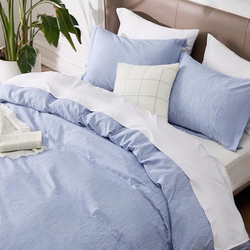 Bedsure Duvet Cover Set King Size - 3 Pieces Navy 104x90