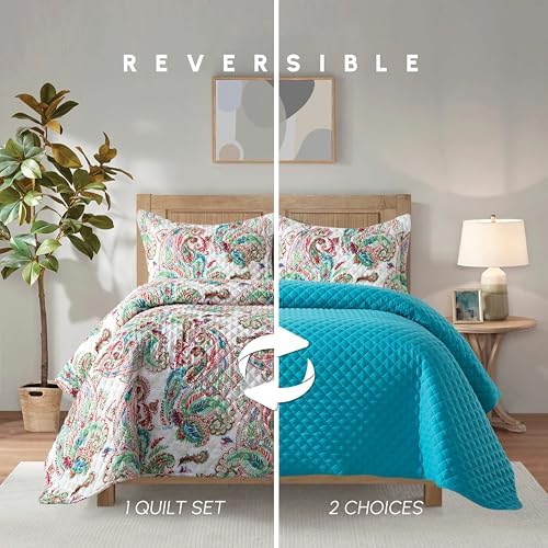 Elegant Comfort Reversible Floral Paisley Bedspread Set