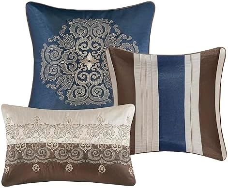 Madison Park 7-Piece Comforter Set Navy Queen