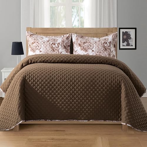 Elegant Comfort 3-Piece Reversible Paisley Quilt Set