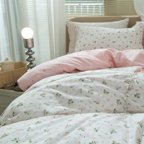 AMWAN Floral Duvet Cover Twin Set with Pillowcases
