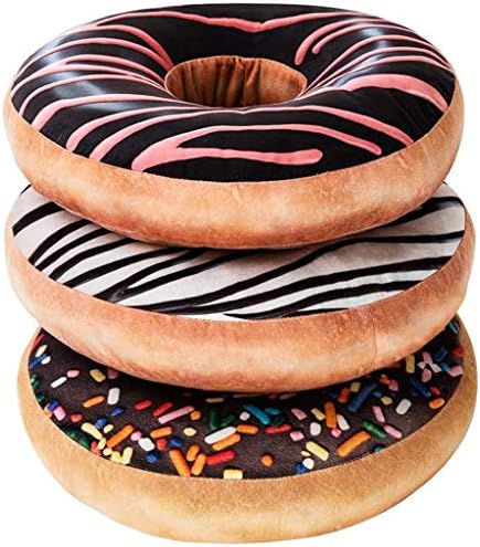 HYSEAS 14 Inch Chocolate Donut Throw Pillow 2 Pack