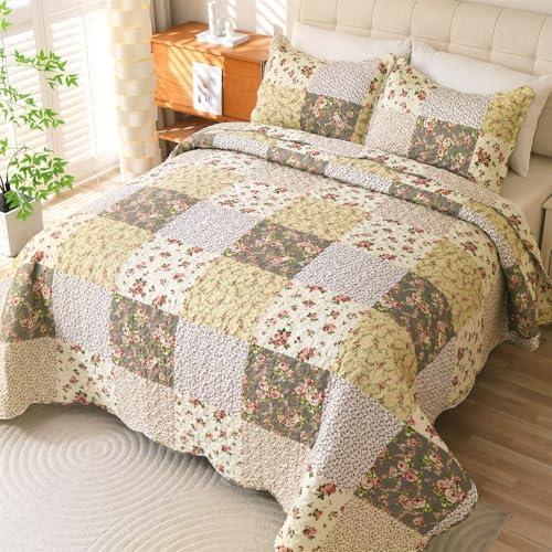 Cmfshape Romantic Patchwork Quilt Set Queen Size