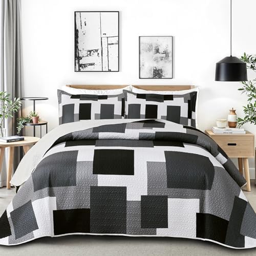 Tyrot Modern Patchwork Quilt Set Queen Size