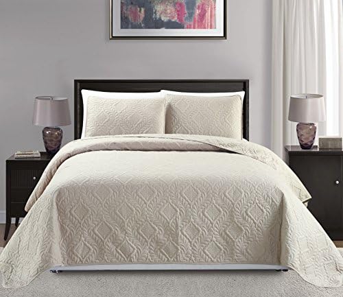 MK Home 3pc KingCalifornia King Diamond Bedspread Set