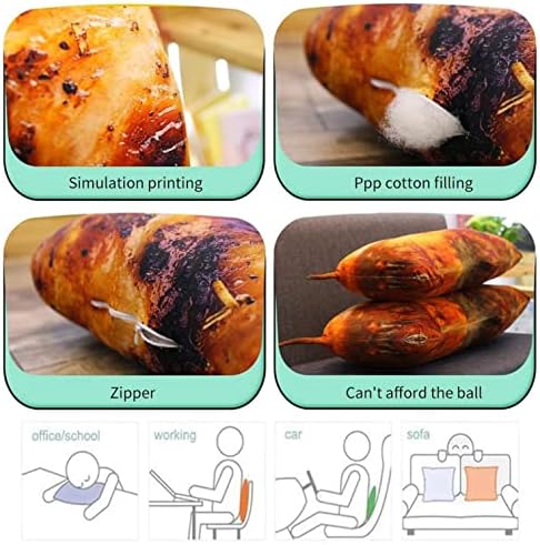 3D Fried Chicken Leg Plush Pillow 20cm Fun Decor