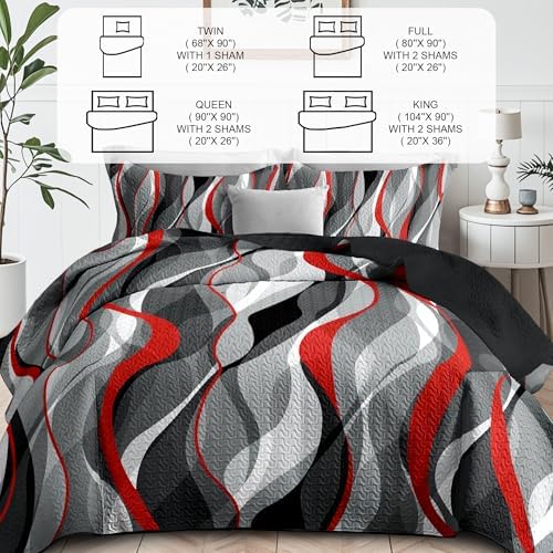 Classic Stripe Queen Quilt Set with 2 Shams
