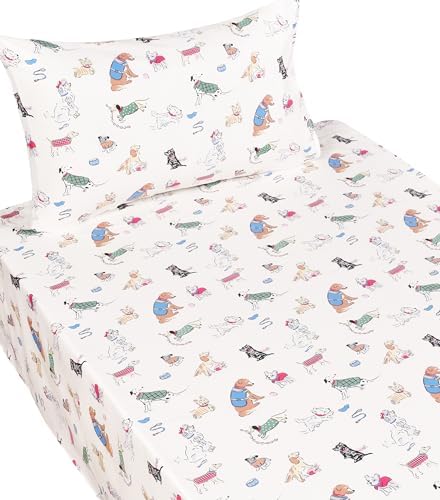 Scientific Sleep 3-Piece Cotton Bed Sheet Set for Kids and Dogs
