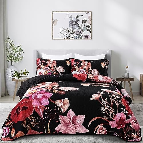 Drucon Floral Quilt Set King 3 Pieces