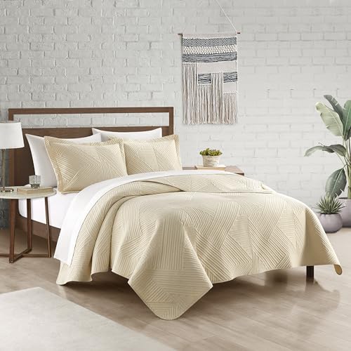 Chic Home Sianna 3 Piece Queen Quilt Set - Beige