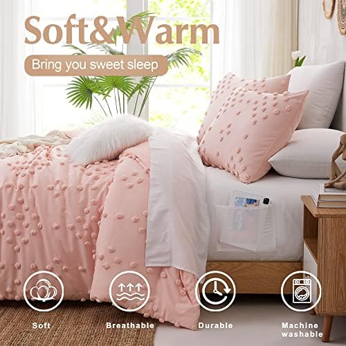 Geniospin Pink Pom Tufted Bed in a Bag Set 7 Pieces