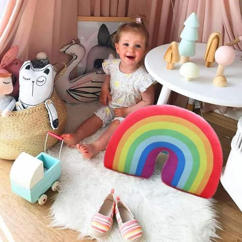 Cute Rainbow Shaped Plush Throw Pillow