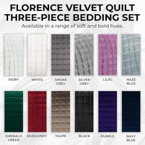 Tribeca Living Emerald Green Velvet Quilt Set King