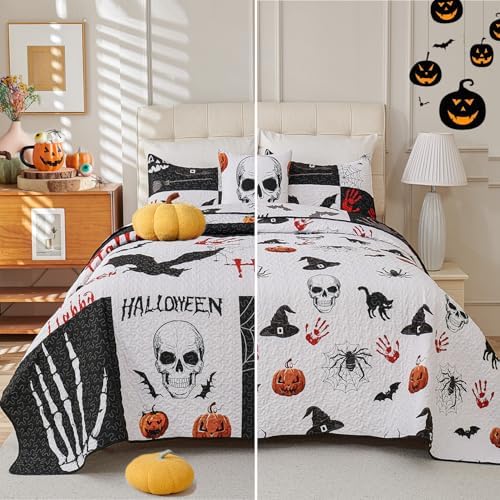 Cmfshape Halloween Quilt Set 3 Piece Queen Size