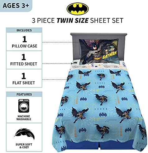 Franco Kids Bedding Batman Super Soft Microfiber Sheet Set - Twin