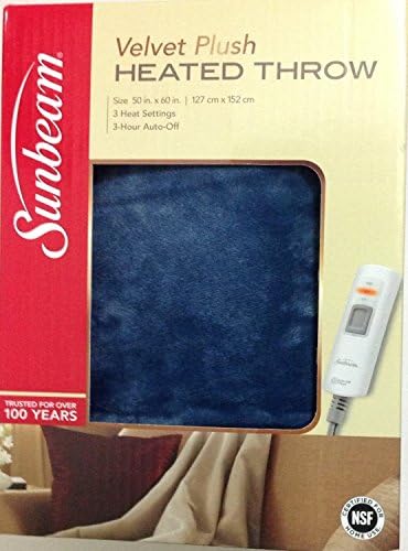 Sunbeam Velvet Plush Electric Throw Blanket - 3 Heat Settings