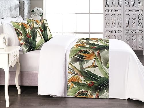 Ambesonne Exotic Bed Runner Set with Pillow Shams 1