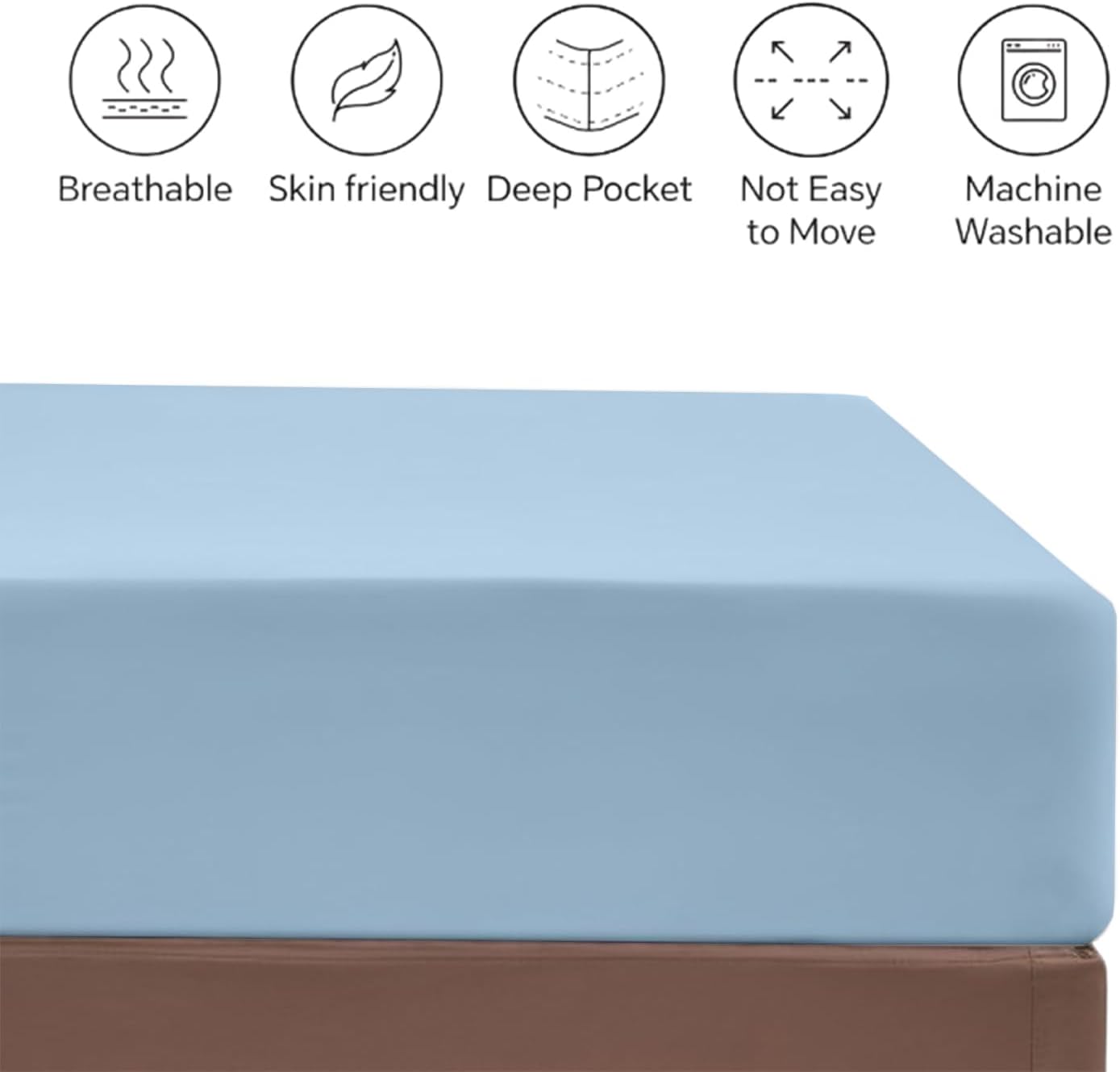 Peace Sleep Bedding Twin XL Fitted Sheet - Ultra Soft 1800 Microfiber Deep Pocket