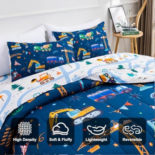 Holawakaka Boys Cartoon Truck Comforter Set