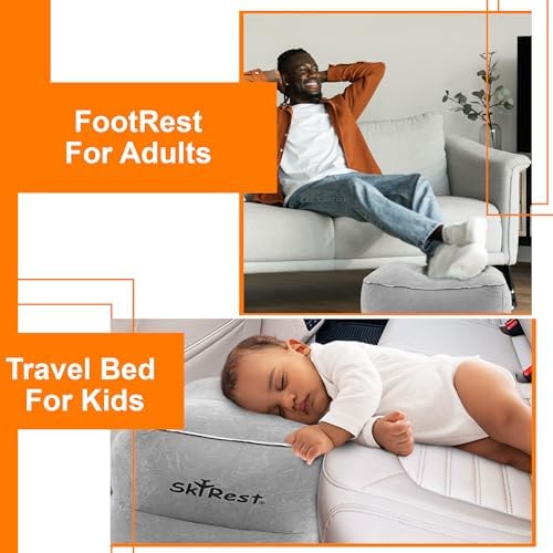Skyrest Inflatable Foot Rest Travel Pillow - Grey 1