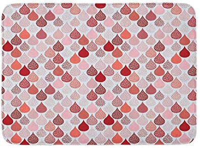 Ambesonne Geometric Bath Mat - Ruby Rose