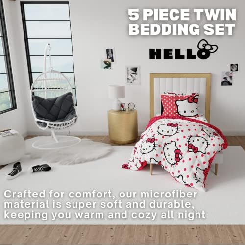 Franco Collectibles Hello Kitty Polka Dot Comforter Set