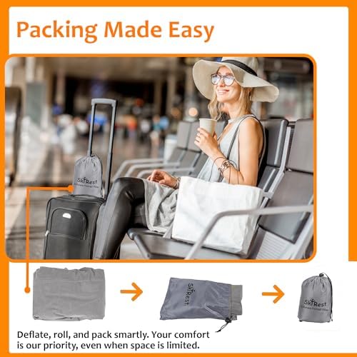 Skyrest Inflatable Foot Rest Travel Pillow - Grey 1