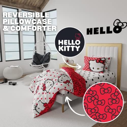 Franco Collectibles Hello Kitty Polka Dot Comforter Set