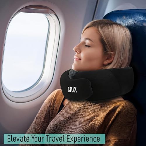 Snux Travel Neck Pillow with Hood - Memory Foam