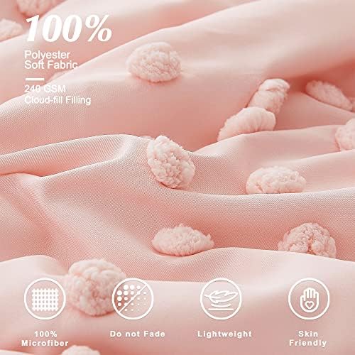 Geniospin Pink Pom Tufted Bed in a Bag Set 7 Pieces