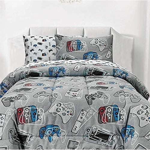 4-Piece Gamer Bed Sheet Set for Boys Kids