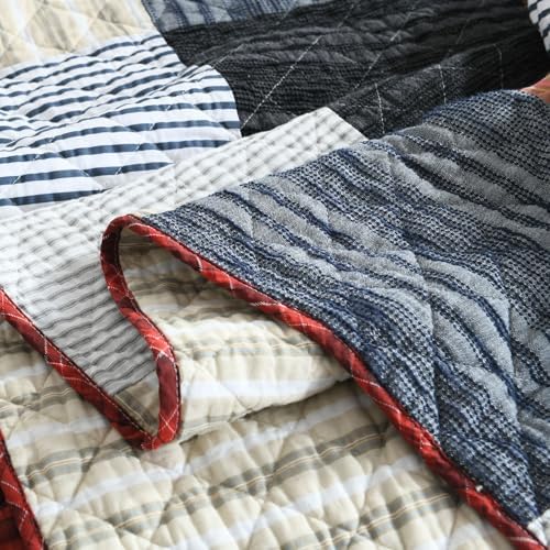 mixinni 100 Cotton Reversible Quilt Set for King Bed