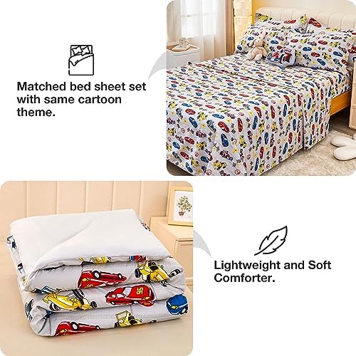 Mooreeke Twin Comforter Set for Boys Kids Racing Car Bedding
