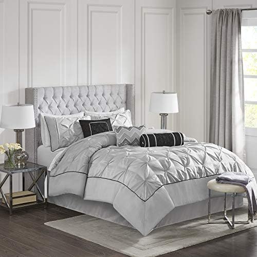 Madison Park Laurel Cozy Comforter Set - Grey Queen 7 Piece