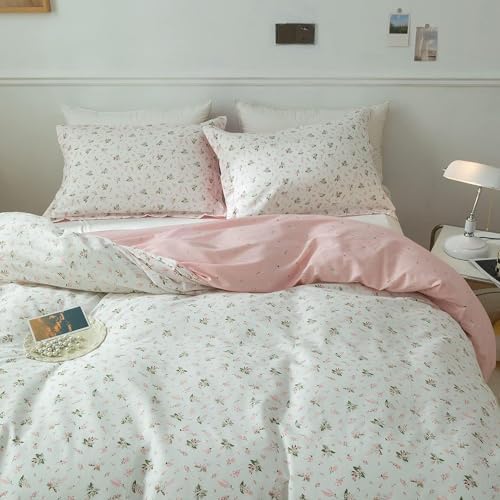 AMWAN Floral Duvet Cover Set Full Size Cotton Garden Kids