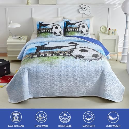 UOZZI BEDDING Boys Quilt Set Summer Breathable Microfiber