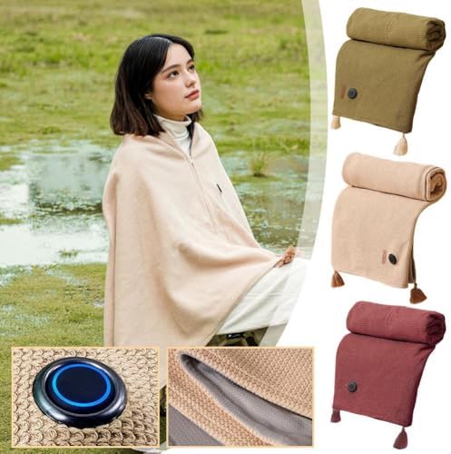 USB Heated Blanket with 3 Levels Portable Heated Shawl Wrap