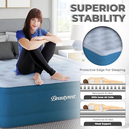 Beautyrest 17 Comfort Plus Air Mattress with Pump and Cooling Topper