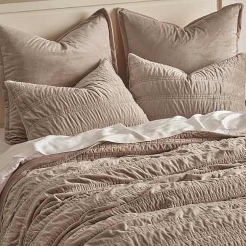 Evergrace Velvet Quilt Set King Size Luxury Bedding