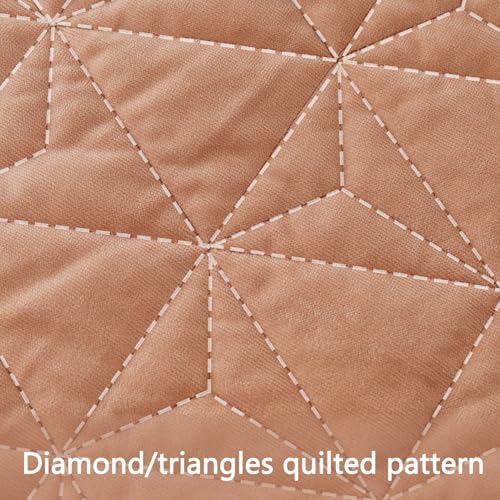KASENTEX Velvet Oversized King Quilt Set 3 Piece