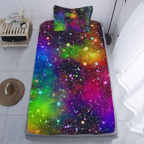 NiuOne Galaxy Rainbow Space Sheet Set Twin 2PCS with Pillowcase