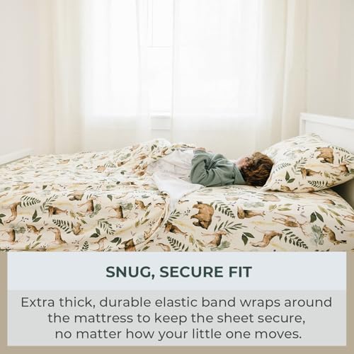 Pobi Baby Premium Twin Sheet Set with Pillowcase - 3 PC Wildlife Animal Pattern