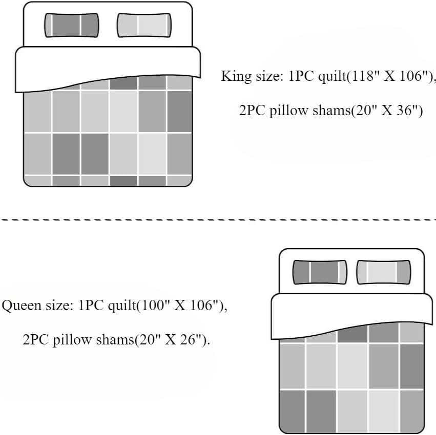 MarCielo 3-Piece 100 Cotton Quilt Set