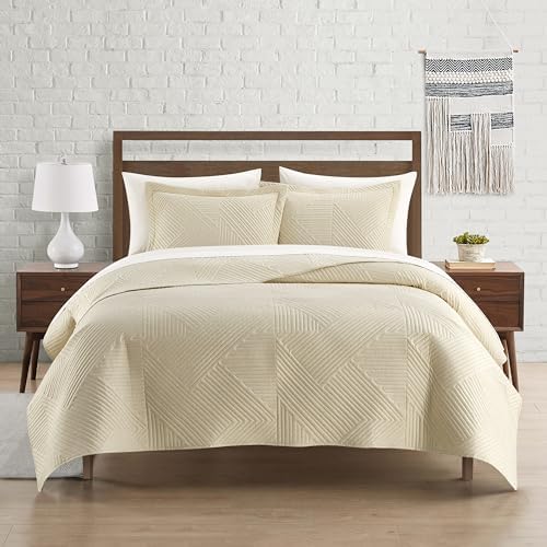 Chic Home Sianna 3 Piece Queen Quilt Set - Beige
