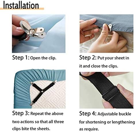 2Pcs Adjustable Sheet Straps for All Bed Sheets and Mattress Covers