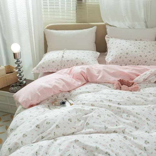 AMWAN Floral Duvet Cover Set Full Size Cotton Garden Kids
