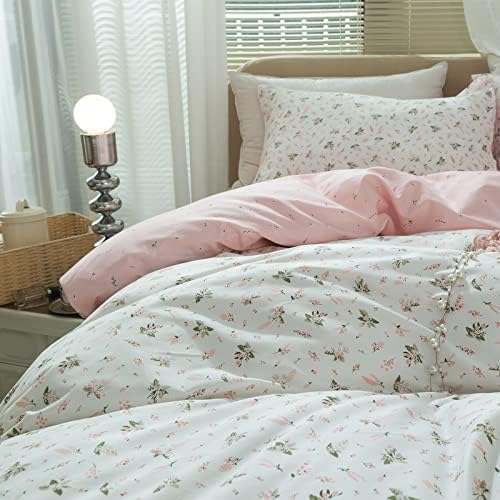 AMWAN Floral Duvet Cover Set Full Size Cotton Garden Kids