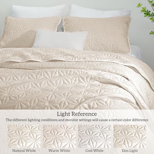Whale Flotilla Twin Quilt Bedding Set with Geometric Star Pattern