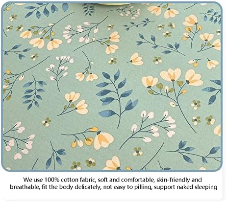 OBONG Deep Pocket Fitted Sheet 100 Cotton Flower Print 1