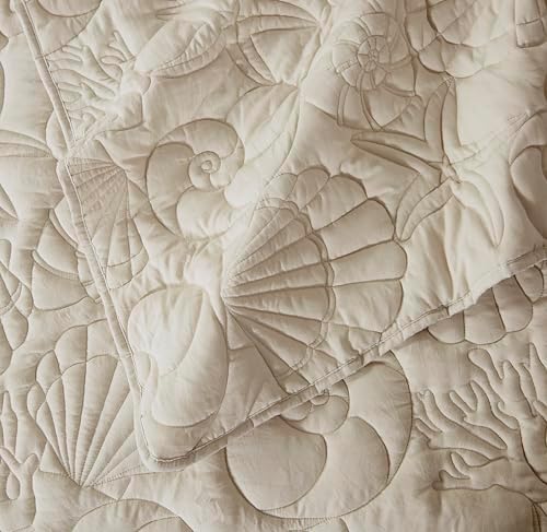 WDCOZY Coastal Beach Beige Twin Quilt Set